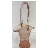 Etched Pink Basket 12"