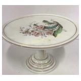 Milk Glass Cake Stand, Hand Painted