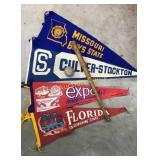Vintage Pennants & Stick Ball Bat