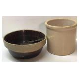 One Gallon Crock & Brown Crock Bowl