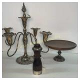 Old English Treenware Compote on Sterling Base,