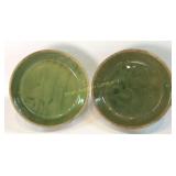 Green Stoneware Pie Plates 8" - 2