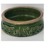 Green Stoneware Dish W/ Hunting Dogs