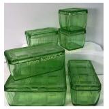 Green Depression Glass Refrigerator Covered