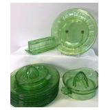 Green Depression Glass Pieces