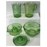 Green Depression Glass Pieces-5