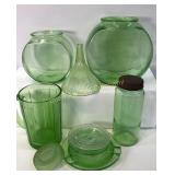 Green Depression Glass Pieces-8