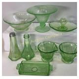 Green Depression Glass Pieces-8