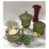 Covered Dishes, Art Glass, Lamp Prisms