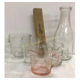 Measuring Cups, Glass Fruit & Cake Knife