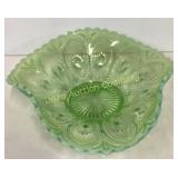Green Opalescent Pattern Bowl 8"
