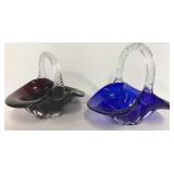 Art Glass Baskets 6" & 7" - 2