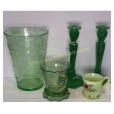 Green Glass Pieces