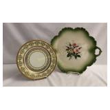 Czech 22K Gold Rim China Plate 10.5"