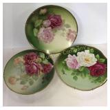 Hand Painted Roses Plates - 3