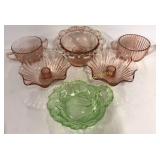 Pink & Green Depression Glass