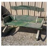 Old Spring Wagon Seat In Green Paint