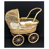 Wicker Baby Carriage 20" X 20" X 12"