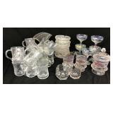 Pattern Glass Cups, Glass Ash Trays, etc
