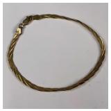 14K Gold Flat Rope Twist Bracelet 4.00G