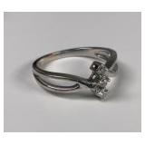 14k White Gold Ring W/ Stones 2.40G