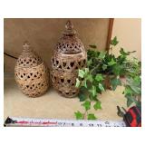 Pottery and artificial ivy