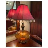 Vintage amber glass lamp