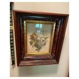 Antique shadow box frame with flower