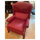 Red wingback recliner