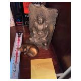 Brass fox and bookend