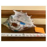 Large art glass seashell