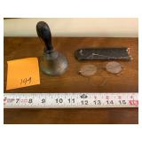 Bell and antique glasses