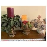 3 vases and flowers