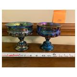 2 carnival glass pieces