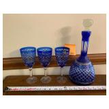 Cobalt blue cut glass by sorelle