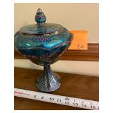 Carnival glass compote candy dish