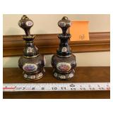 2 vintage small bohemian decanters