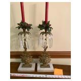 Vintage brass/crystal candelabras