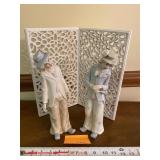 Ceramic clowns and background