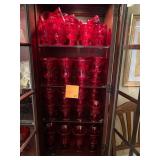 75 pieces vintage ruby red glasses