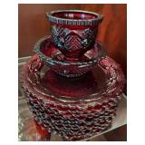 12 pieces ruby red glass