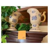 2 decorative pitchers