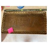 Large heavy brass tray