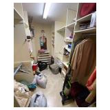 Large walk-in closet contents