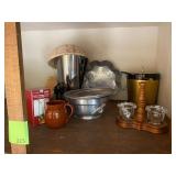 Aluminum wares, ice bucket, coffee pot and more