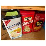 3 vintage cracker tins