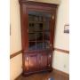 Vintage 12 pane corner cupboard w key