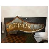 Large 41" shoe repair sign