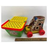 Vintage playskool shoe toy and basket