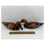 2 wooden ducks
